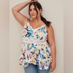 TORRID - Babydoll Eyelet With Lace Detail Top - 1/XL